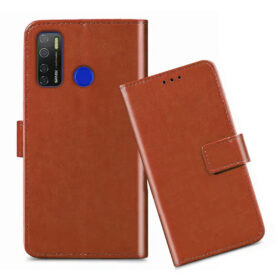 Tecno Camon 15 flip cover / Tecno CD7 flip cover / Brown