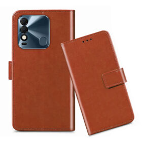 Tecno Spark 8T flip cover / Tecno KG6P flip cover / Brown