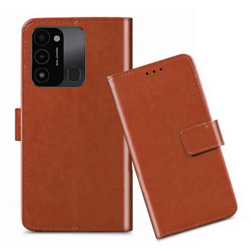Tecno Spark 9 flip cover / KG5P flip cover / Brown