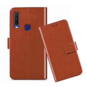 VIVO Y12 flip cover / Vivo 1904 flip cover / Brown