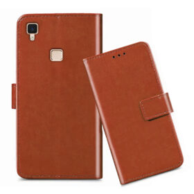 Vivo V3 flip cover / V3 flip cover / Brown