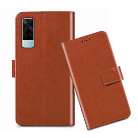Vivo Y53s flip cover / V2058 flip cover / Brown