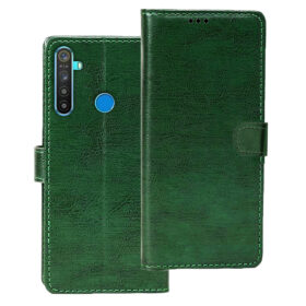Realme 5 flip cover | RMX1911 flip cover | Green