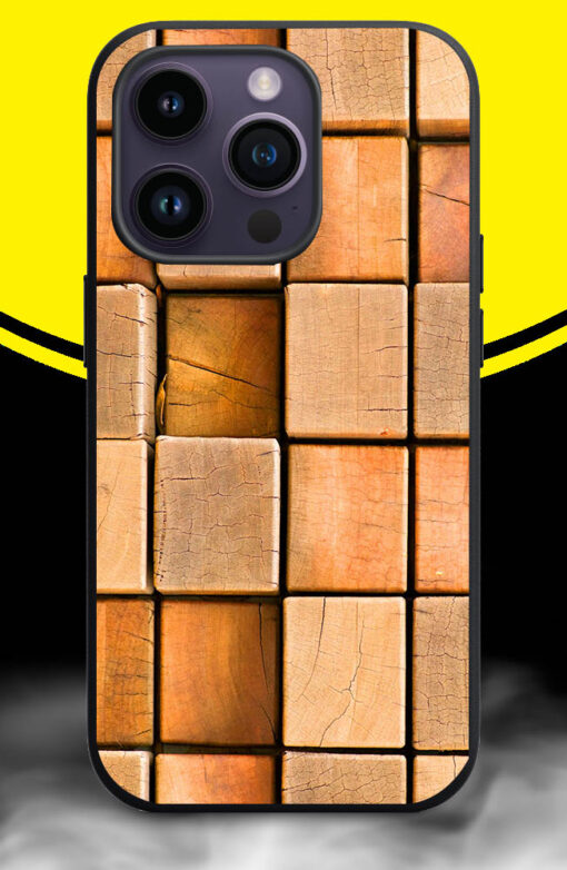 WOOD BLOCK PATTERN Phone Back Cover. Silicon (soft)