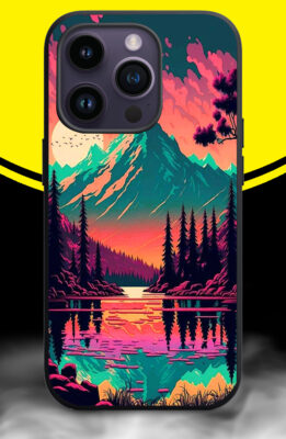 PAINTING ,MOUTAIN,TREE Phone Back Cover. Silicon (soft)
