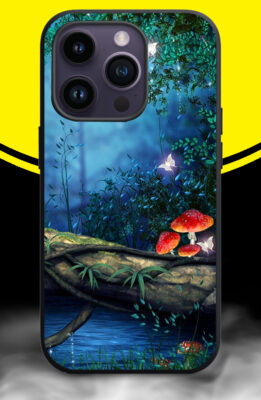 MUSHROOM FANTSY,BUTTERFLY,GREEN TREE Phone Back Cover. Silicon (soft)