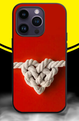 HEART SHAPE WITH ROPE Phone Back Cover. Silicon (soft)