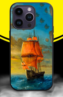SAILSHIP,PAINTING,SKY,SEA Phone Back Cover. Silicon (soft)