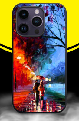 COUPLE UNDER THE UMBRELLA,PAINTING Phone Back Cover. Silicon (soft)
