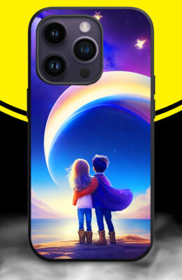 LITTLE KIDS SEE IN THE SKY ,RAINBOW Phone Back Cover. Silicon (soft)