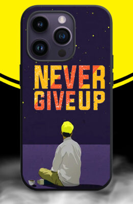 NEVER GIVE UP TEXT, BOY Phone Back Cover. Silicon (soft)