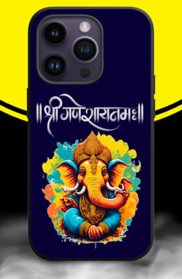 SHREE GANESHAY NAMAH ,DARK BLUE BACKGROUND Phone Back Cover. Silicon (soft)