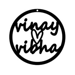 Couple Name Customized Hanging Oval Frame Alphabet Wooden Couple Name for Boyfriend Girlfriend, Wife Husband for Couple.