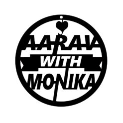 "Heartwood Harmony: Aarav & Monica's Bespoke Oval Wooden Nameplate—Personalized Elegance Celebrating Timeless Love and Enduring Craftsmanship."