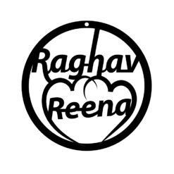 Customized Modern House Name Plate Design for House Flat Name Board - Couple Name (23*23)