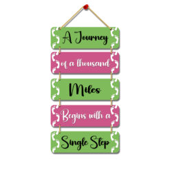 "Elevate Your Space Positively: Wooden Hanging Quoit Wall hanging" A Journey of a thousand Miles