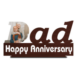 "Custom Celebrations: Wooden Material Photo Frame Gift for Dad's Anniversary - A Timeless Expression of Love"
