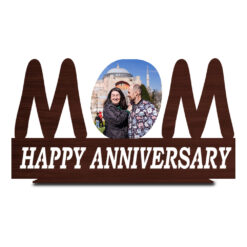 "Custom Love: Wooden Anniversary Photo Frame Gift for Mom - A Timeless Expression of Affection"