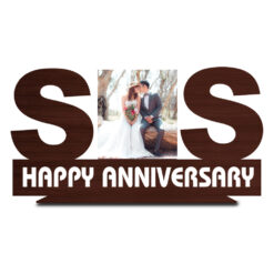 "Treasure Memories: Sis Anniversary Wooden Photo Frame Stand – Personalized Keepsake"