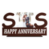 "Sis Anniversary Delight: Personalized Wooden Photo Frame Stand for Cherished Memories"