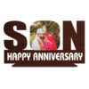 "Celebrate Togetherness: Wooden Son Happy Anniversary Photo Frame Gift Stand - Personalized Elegance"