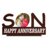 "Timeless Memories: Wooden Son Anniversary Frame Stand - Custom Photo Gift Keepsake"