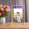 "Perfectly Personalized: Acrylic Customization Happy Anniversary Frame with Stand"