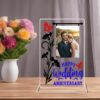 "Eternal Elegance: Personalized Acrylic Glass Frame Stand for Wedding Anniversary Love"