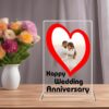 "Memories Engraved: Acrylic Glass Frames for Happy Anniversary Celebrations"