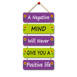 Inspirational Wall Decor: "A Negative Mind..." Embrace Positivity, Wood Plaque wall hanging Hanger
