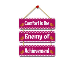 "Wooden Wisdom: Beautiful Quiet Comfort's Defeat, Achievement's Victory" wall Hanging Hanger