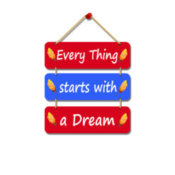 "Serenity Starts Here: Wooden Every Thing Starts with a Dream Wall Hanging hanger