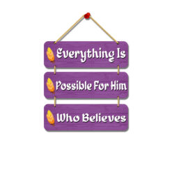 "Wooden Encouragement: Everything Is Possible For Quiet Believers Wall Hanging"