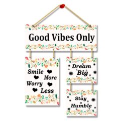 Good Vibes Only Wall Hanging Decor Positive Quotes Wall Hangings For Home Decoration Home Decor Items For Living Room, Bedroom, Kitchen, Studyroom, Backyard, Balcony and Gift