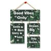 Wooden Good Vibes Only Positive Quote Wall Hanging Art For Home Decor | Office | Gift Multicolour