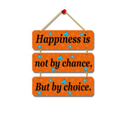 Wooden Quoit: Choose Happiness with our Inspiring Wall Hanging Poster" wall Hanging Hanger