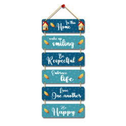 "Wooden Elegance: Home Wake Smiling B Respectful wall Hanging Hanger Décor for a Loving Atmosphere"