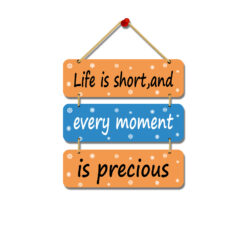 "Wooden Customized Life is Short Wall Hanger: Personalize Every Moment in Stylish Home Decor"