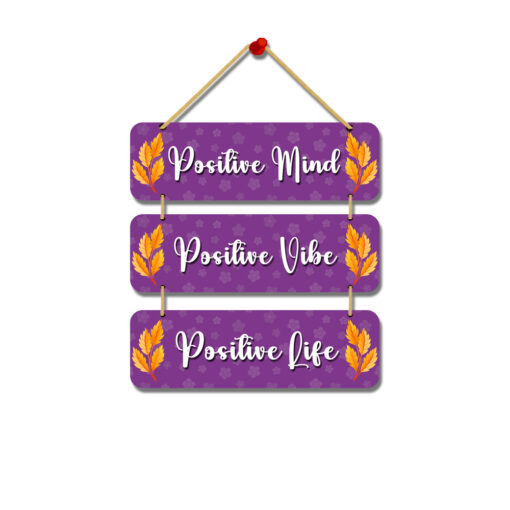 "Positive Affirmations: Wooden Wall Hanging Hanger for a Positive Mind, Vibe, and Life"