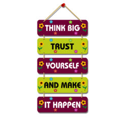 "Wooden Customization: Wall Hanger - Think Big, Trust Yourself Home Decor Touch"