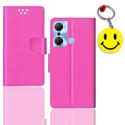 Infinix Hot 12 Pro flip cover for girl | X668C flip cover for girl | Free Smiley Keychain | ND_12
