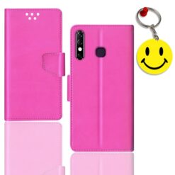 Infinix Hot 8 flip cover for girl | Infinix X650C flip cover for girl | Free Smiley Keychain | ND_12