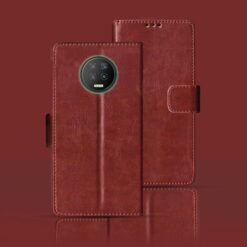 Infinix Note 7 flip cover | X690B flip cover | Brown