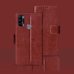 Infinix Smart 4 Plus flip cover | X680D flip cover | Brown