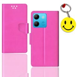 Infinix Smart 7 flip cover for girl | X6517 flip cover for girl | Free Smiley Keychain | ND_12