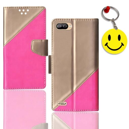 Itel A44 Air flip case | A44 Air flip case | Free Smiley Keychain | ND_09