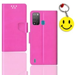 Itel Vision 1 Pro flip cover for girl | L6502 flip cover for girl | Free Smiley Keychain | ND_12