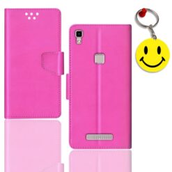 Lava Z80 flip cover for girl | Z80 flip cover for girl | Free Smiley Keychain | ND_12