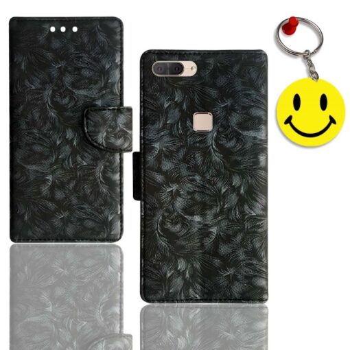 Lava Z90 flip cover | Z90 flip cover | Free Smiley Keychain | ND_08