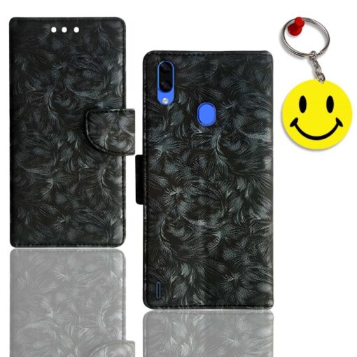 Lava Z93 flip cover | Z93 flip cover | Free Smiley Keychain | ND_08